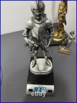 Antique HESSE Bronze Figural Warrior Lamp on Marble Base German Art Deco Era