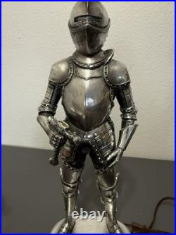 Antique HESSE Bronze Figural Warrior Lamp on Marble Base German Art Deco Era