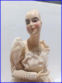 Antique HTF 1920's Art Deco Munzerlite Chalkware Metal Boudoir Lamp Doll Works