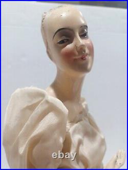 Antique HTF 1920's Art Deco Munzerlite Chalkware Metal Boudoir Lamp Doll Works