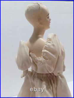 Antique HTF 1920's Art Deco Munzerlite Chalkware Metal Boudoir Lamp Doll Works