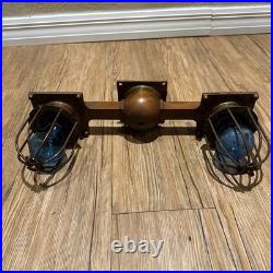 Antique Historical NYC Subway Circa 1920's Copper Subway Station Light Fixture