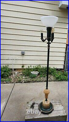 Antique Houze Glass Floor Lamp Art Deco 61.5 5 lights which includes Base