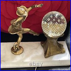 Antique J. B. Hirsch Gerdago Art Deco Pixie Harlequin Dancer Glass Ball Lamp