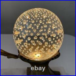 Antique J. B. Hirsch Gerdago Art Deco Pixie Harlequin Dancer Glass Ball Lamp