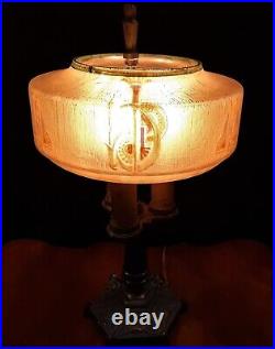 Antique LIGHTOLIER After Sunset LAMP Egyptian Revival DECO Arts Crafts Era Light