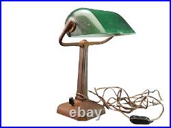 Antique Lamp Table Desk Art Deco Lampshade Glass Opal Green