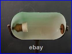 Antique Lamp Table Desk Art Deco Lampshade Glass Opal Green