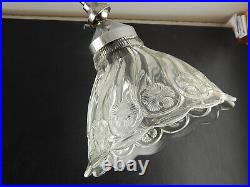Antique Large Lamp Table Luxelio Chrome Art Deco Ministry Lampshade Glass
