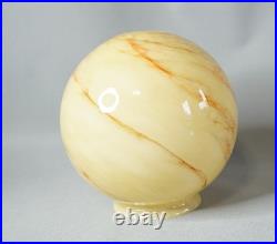 Antique Loetz Art Deco Czech Marbled Caramel Slag Glass Lamp Shade Globe Ball