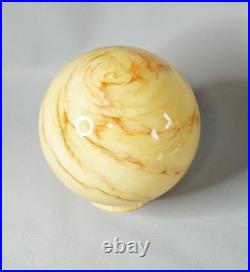 Antique Loetz Art Deco Czech Marbled Caramel Slag Glass Lamp Shade Globe Ball