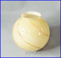 Antique Loetz Art Deco Czech Marbled Caramel Slag Glass Lamp Shade Globe Ball