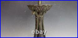 Antique Moe Bridges Table Lamp Base withPaw Feet Black Speckled Green Finish Deco