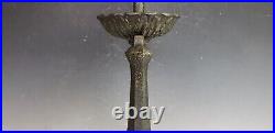 Antique Moe Bridges Table Lamp Base withPaw Feet Black Speckled Green Finish Deco