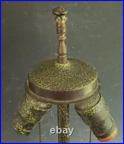 Antique Moe Bridges Table Lamp Base withPaw Feet Black Speckled Green Finish Deco