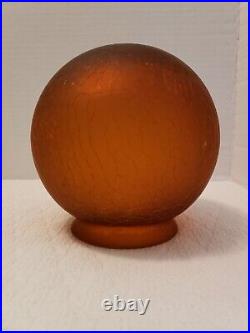 Antique Nuart Creations Art Deco Squirrel Amber Crackled Globe Table Lamp