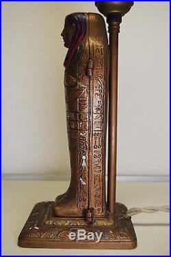 Antique Old Art Deco Nouveau Aronson Tiffany Mummy Egyptian Revival Erotic Lamp