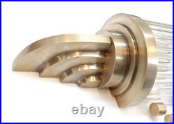 Antique Old Vintage Art Deco Brass & Glass Rod Ship Light Wall Sconces Lamp