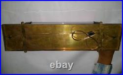 Antique Old Vintage Art Deco Brass & Glass Rod Ship Light Wall Sconces Lamp