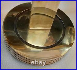 Antique Old Vintage Art Deco Brass & Glass Rod Ship Light Wall Sconces Lamp