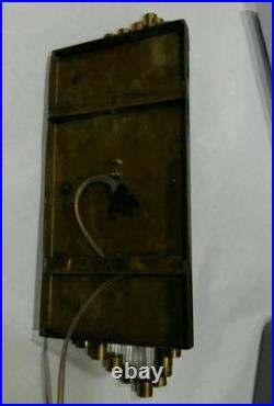 Antique Old Vintage Art Deco Brass & Glass Rod Ship Light Wall Sconces Lamp