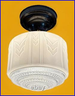 Antique Original 1920s 1930s Art Deco Nouveau Gatsby Ceiling Light Fixture Vtg