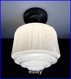 Antique Original 1920s 1930s Art Deco Nouveau Gatsby Ceiling Light Fixture Vtg