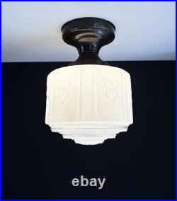 Antique Original 1920s 1930s Art Deco Nouveau Gatsby Ceiling Light Fixture Vtg