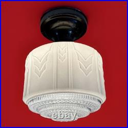 Antique Original 1920s 1930s Art Deco Nouveau Gatsby Ceiling Light Fixture Vtg