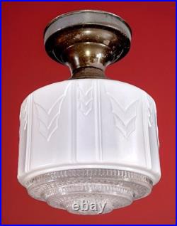Antique Original 1920s 1930s Art Deco Nouveau Gatsby Ceiling Light Fixture Vtg