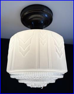 Antique Original 1920s 1930s Art Deco Nouveau Gatsby Ceiling Light Fixture Vtg