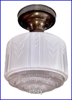 Antique Original 1920s 1930s Art Deco Nouveau Gatsby Ceiling Light Fixture Vtg