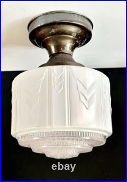 Antique Original 1920s 1930s Art Deco Nouveau Gatsby Ceiling Light Fixture Vtg