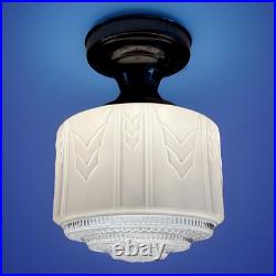 Antique Original 1920s 1930s Art Deco Nouveau Gatsby Ceiling Light Fixture Vtg