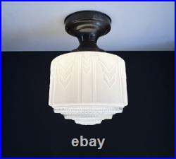Antique Original 1920s 1930s Art Deco Nouveau Gatsby Ceiling Light Fixture Vtg