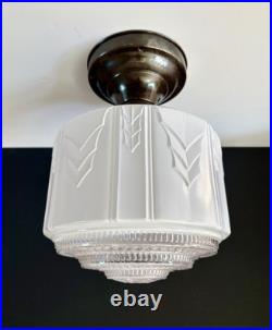Antique Original 1920s 1930s Art Deco Nouveau Gatsby Ceiling Light Fixture Vtg