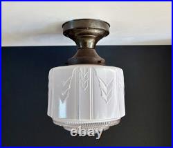 Antique Original 1920s 1930s Art Deco Nouveau Gatsby Ceiling Light Fixture Vtg