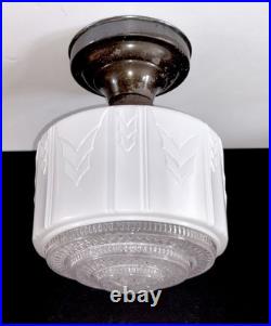 Antique Original 1920s 1930s Art Deco Nouveau Gatsby Ceiling Light Fixture Vtg