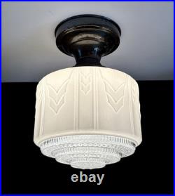 Antique Original 1920s 1930s Art Deco Nouveau Gatsby Ceiling Light Fixture Vtg