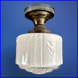 Antique Original 1920s 1930s Art Deco Nouveau Gatsby Ceiling Light Fixture Vtg