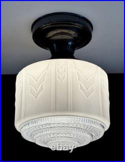 Antique Original 1920s 1930s Art Deco Nouveau Gatsby Ceiling Light Fixture Vtg