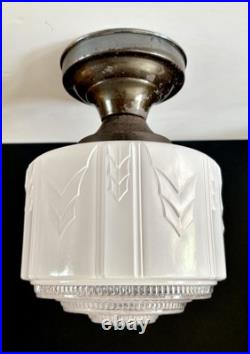 Antique Original 1920s 1930s Art Deco Nouveau Gatsby Ceiling Light Fixture Vtg