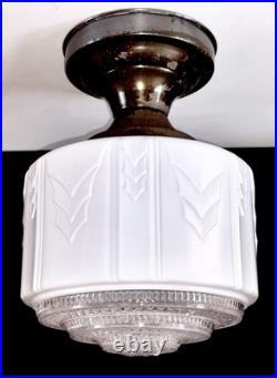 Antique Original 1920s 1930s Art Deco Nouveau Gatsby Ceiling Light Fixture Vtg