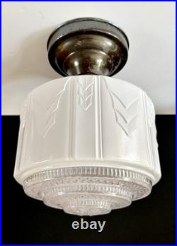 Antique Original 1920s 1930s Art Deco Nouveau Gatsby Ceiling Light Fixture Vtg