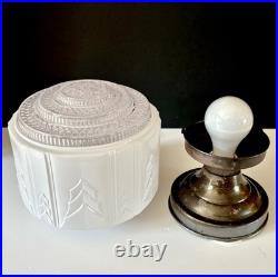 Antique Original 1920s 1930s Art Deco Nouveau Gatsby Ceiling Light Fixture Vtg