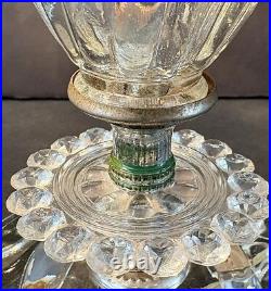 Antique Original Art Deco 30s 40s Glass Chrome Boudoir Table Lamp Set Pair Vtg