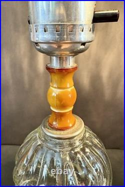 Antique Original Art Deco 30s 40s Glass Chrome Boudoir Table Lamp Set Pair Vtg