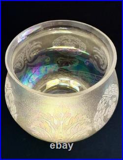 Antique Original Art Deco Victorian Iridescent Glass Lamp Light Shade 2 1/4 Fit