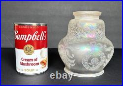 Antique Original Art Deco Victorian Iridescent Glass Lamp Light Shade 2 1/4 Fit