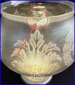 Antique Original Art Deco Victorian Iridescent Glass Lamp Light Shade 2 1/4 Fit